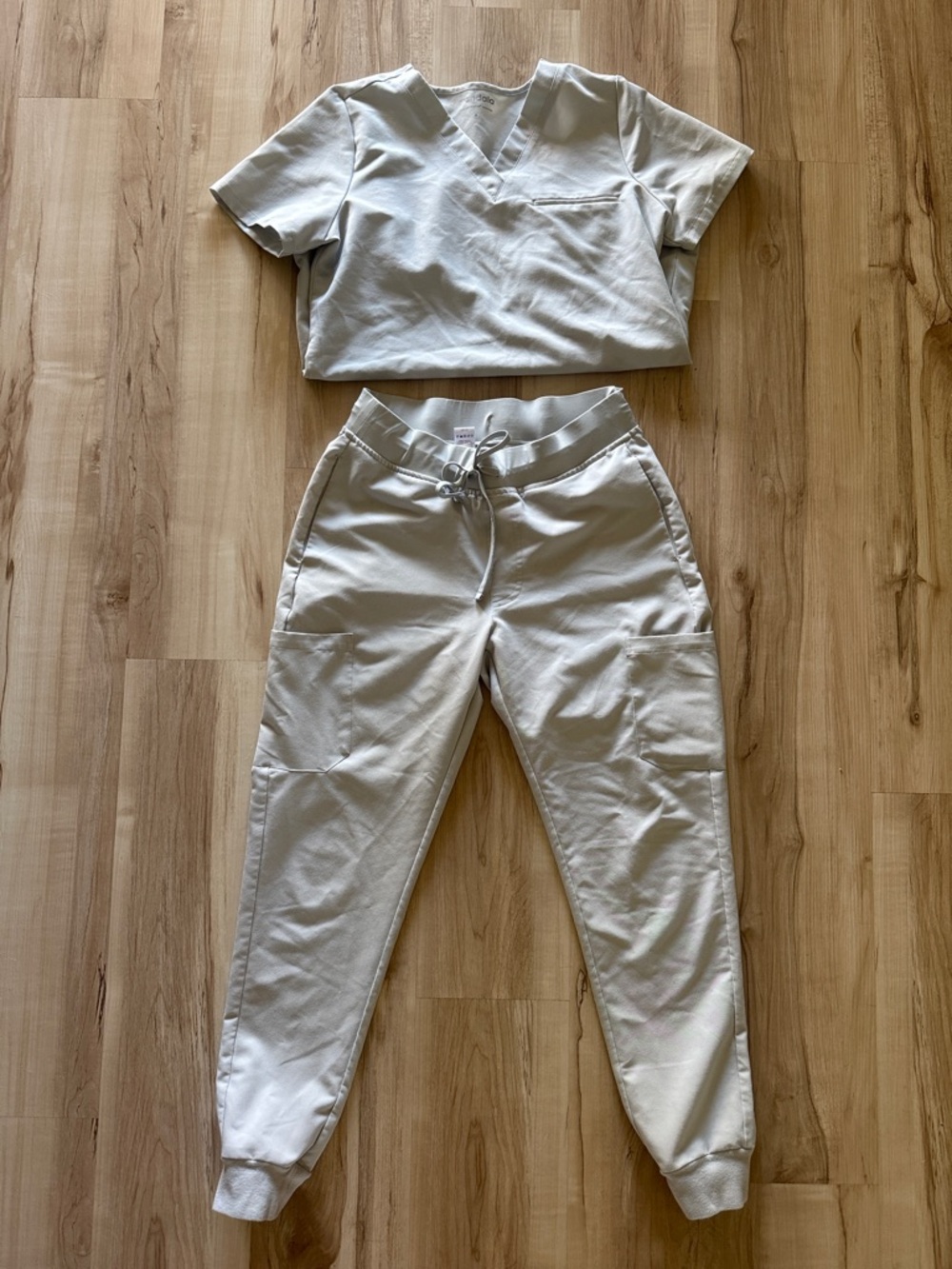 Mandala Light Grey Slate Jogger Pant scrub set